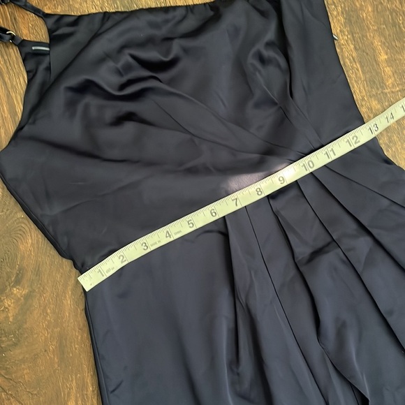 Lulus Navy Blue One-Shoulder Asymmetrical Midi-Dress size Small - Picture 8 of 10